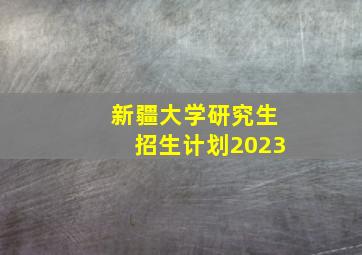 新疆大学研究生招生计划2023