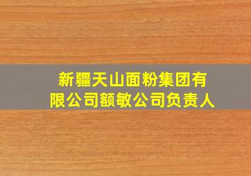 新疆天山面粉集团有限公司额敏公司负责人