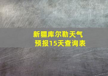 新疆库尔勒天气预报15天查询表