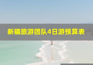 新疆旅游团队4日游预算表