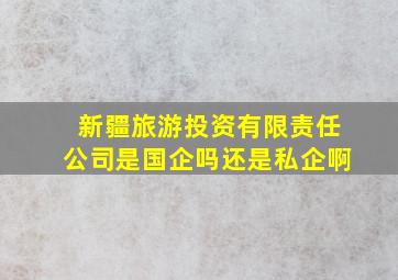 新疆旅游投资有限责任公司是国企吗还是私企啊