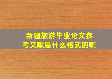 新疆旅游毕业论文参考文献是什么格式的啊