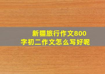 新疆旅行作文800字初二作文怎么写好呢