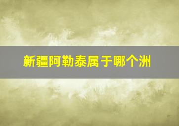 新疆阿勒泰属于哪个洲