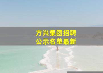 方兴集团招聘公示名单最新