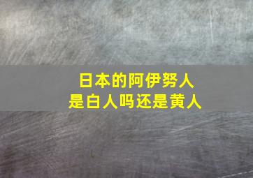 日本的阿伊努人是白人吗还是黄人