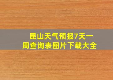 昆山天气预报7天一周查询表图片下载大全