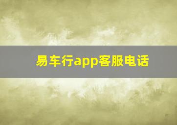 易车行app客服电话