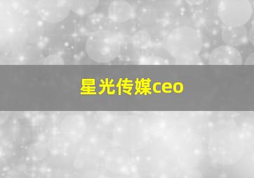 星光传媒ceo