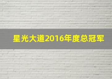 星光大道2016年度总冠军