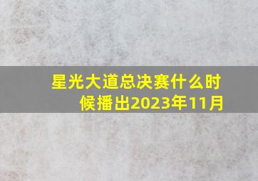 星光大道总决赛什么时候播出2023年11月