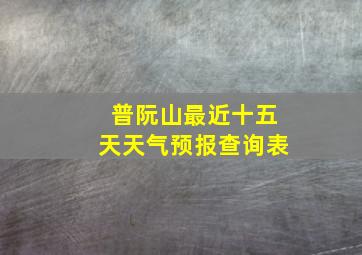 普阮山最近十五天天气预报查询表