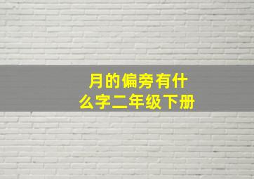 月的偏旁有什么字二年级下册