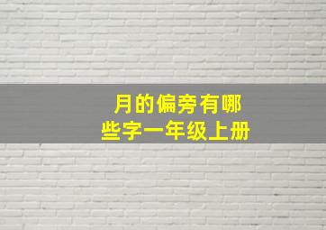 月的偏旁有哪些字一年级上册