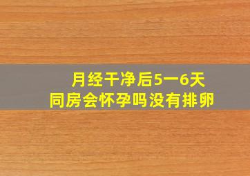 月经干净后5一6天同房会怀孕吗没有排卵