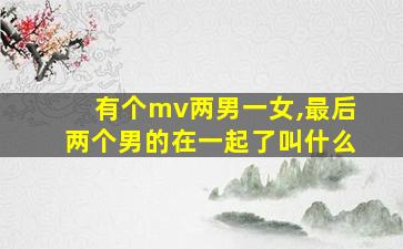 有个mv两男一女,最后两个男的在一起了叫什么