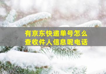 有京东快递单号怎么查收件人信息呢电话