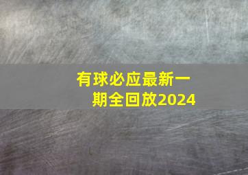 有球必应最新一期全回放2024