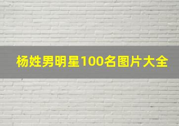 杨姓男明星100名图片大全