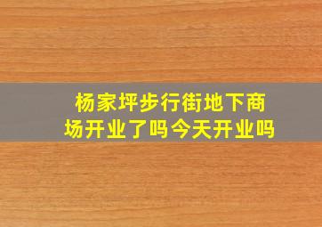 杨家坪步行街地下商场开业了吗今天开业吗