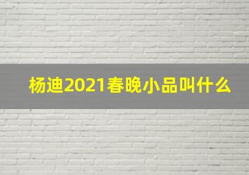 杨迪2021春晚小品叫什么