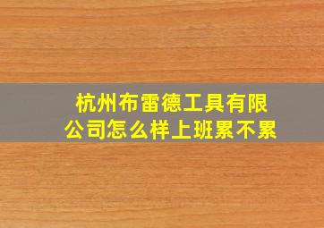 杭州布雷德工具有限公司怎么样上班累不累