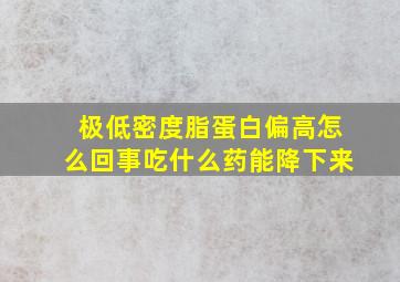 极低密度脂蛋白偏高怎么回事吃什么药能降下来