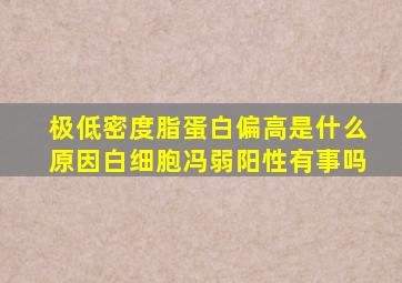 极低密度脂蛋白偏高是什么原因白细胞冯弱阳性有事吗