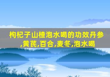 枸杞子山楂泡水喝的功效丹参,黄芪,百合,麦冬,泡水喝