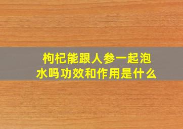 枸杞能跟人参一起泡水吗功效和作用是什么