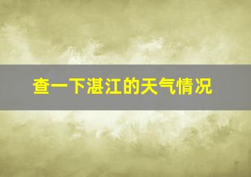 查一下湛江的天气情况