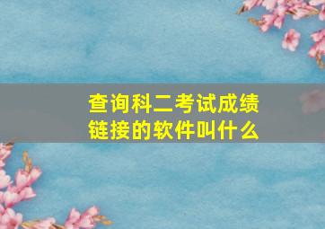 查询科二考试成绩链接的软件叫什么