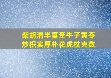 柴胡清半夏牵牛子黄苓炒枳实厚朴花虎杖克数