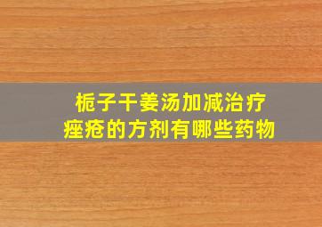 栀子干姜汤加减治疗痤疮的方剂有哪些药物