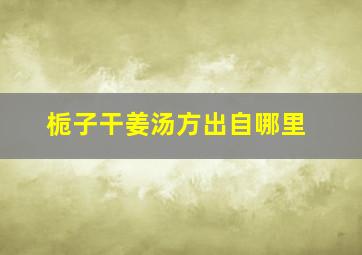 栀子干姜汤方出自哪里