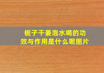 栀子干姜泡水喝的功效与作用是什么呢图片