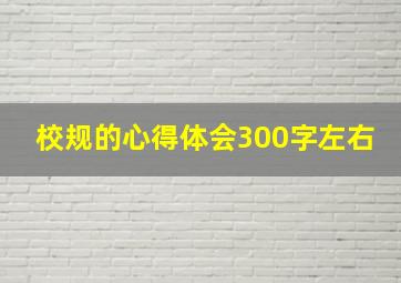 校规的心得体会300字左右