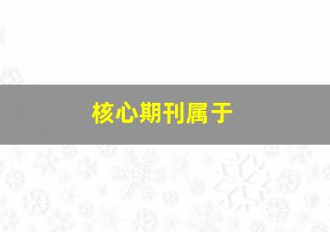 核心期刊属于