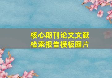 核心期刊论文文献检索报告模板图片