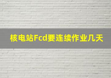 核电站Fcd要连续作业几天