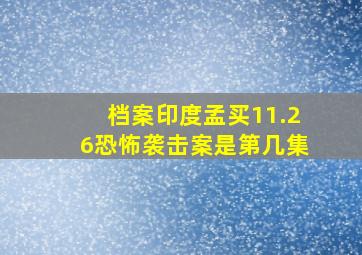 档案印度孟买11.26恐怖袭击案是第几集