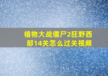 植物大战僵尸2狂野西部14关怎么过关视频