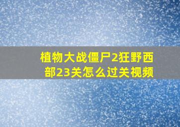 植物大战僵尸2狂野西部23关怎么过关视频