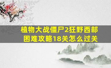 植物大战僵尸2狂野西部困难攻略18关怎么过关