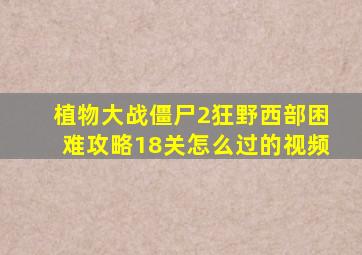 植物大战僵尸2狂野西部困难攻略18关怎么过的视频