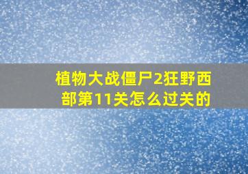 植物大战僵尸2狂野西部第11关怎么过关的