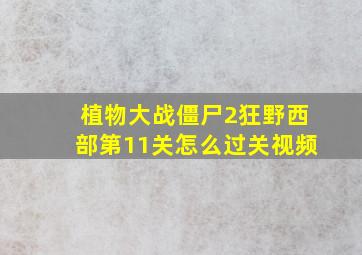 植物大战僵尸2狂野西部第11关怎么过关视频