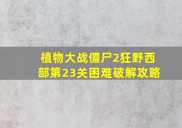 植物大战僵尸2狂野西部第23关困难破解攻略