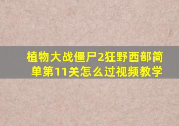 植物大战僵尸2狂野西部简单第11关怎么过视频教学