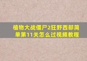 植物大战僵尸2狂野西部简单第11关怎么过视频教程